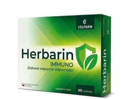 Colfarm Herbarin Immuno Czarny Bez Jeżówka Lukrecja Dziewanna Melisa 30 Tabletek