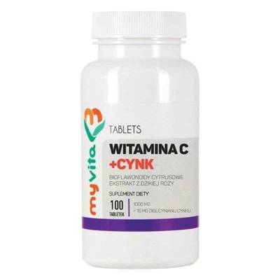 MYVITA Witamina C + CYNK 100 tabletek