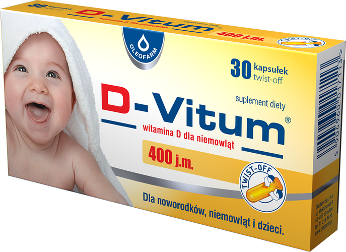 DVitum Vitamin D for Babies 400 IU 30 TwistOff Capsules Supplements