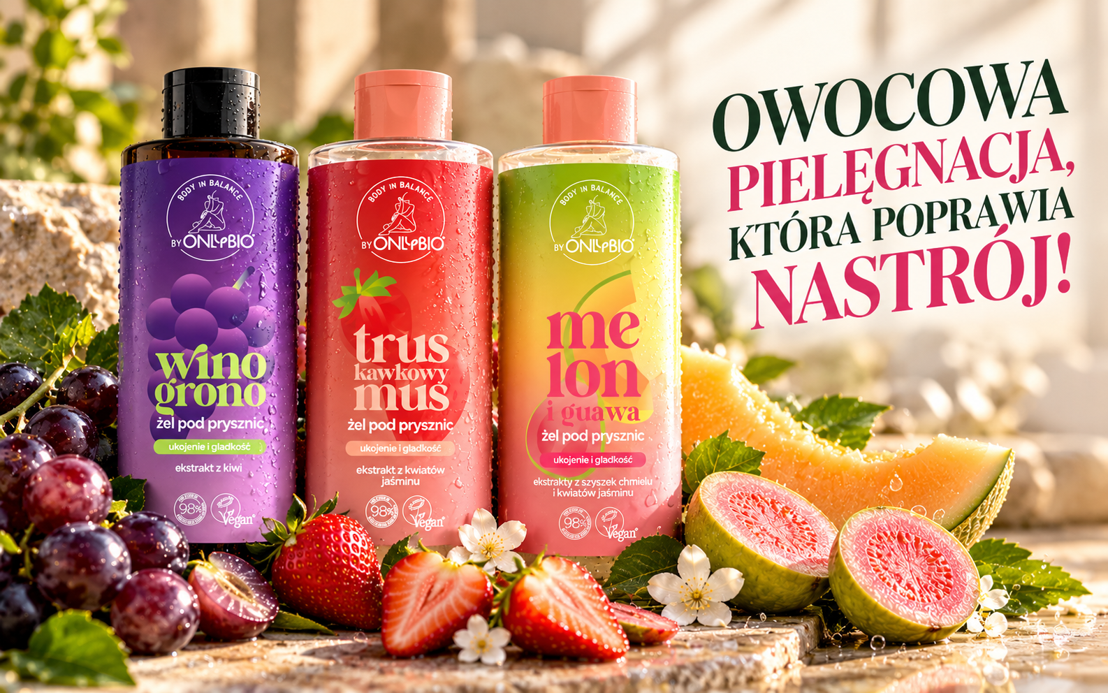  A Fruity Shower Experience! Discover OnlyBio Body in Balance Shower Gels