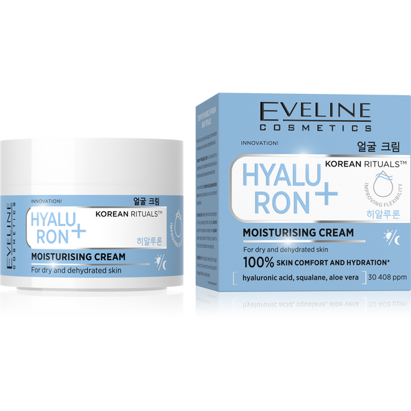Eveline Korean Rituals Hyaluron+ Moisturizing Face Cream for Dry and Dehydrated Skin Day and Night 50ml