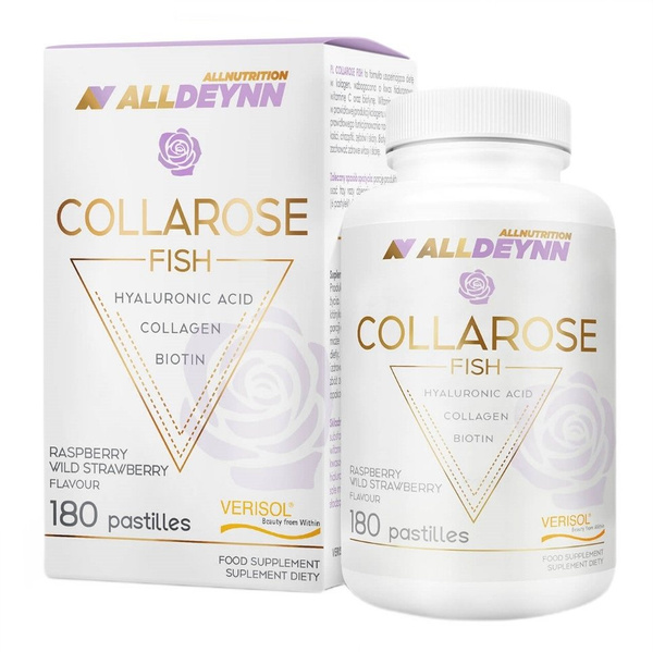 AllNutrition AllDeynn Collarose Fish Collagen Enriched with Hyaluronic Acid, Vitamin C and Biotin 180 Tablets