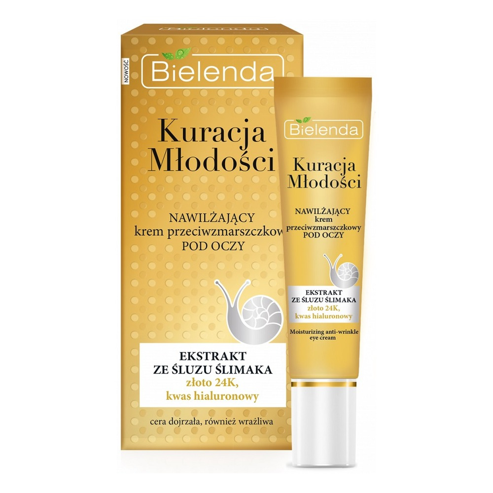 Bielenda Youth Treatment Moisturizing Anti-Wrinkle Eye Cream Snail Slime 15ml