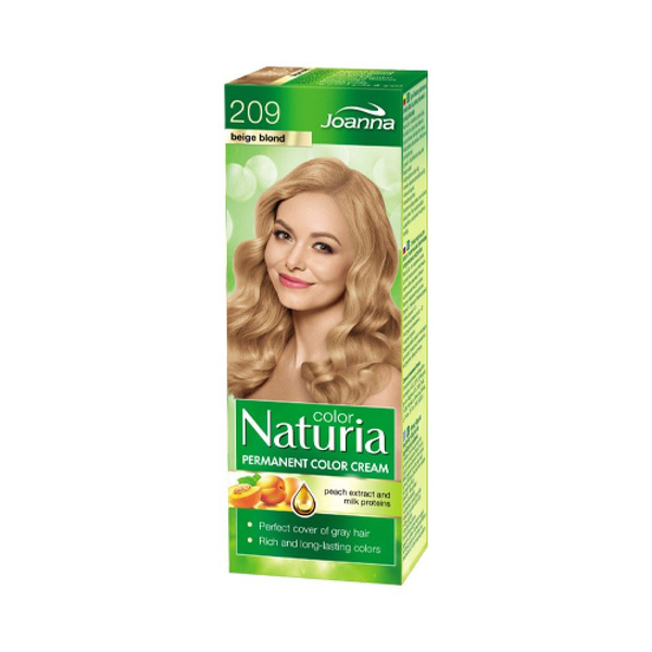 Joanna Naturia Permanent Hair Color Dye Care Shine No. 209 Beige Blonde 100ml