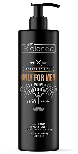 Bielenda Only for Men Barber Edition Facial and Beard Wash Gel Refreshing and Cleansing 190g