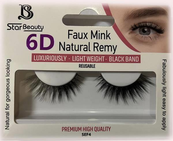 Star Beauty Professional Natural Remy Hair Eyelashes 6D Full Volume and Soft Reusable SEF04