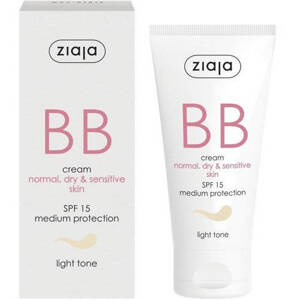 Ziaja BB Active Cream for Imperfections Dry, Sensitive and Normal Skin SPF15 Light Tone 50ml
