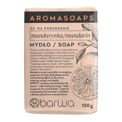 Barwa Aroma Soaps Stimulation Bar Soap Mandarin for Everyday Use 100g