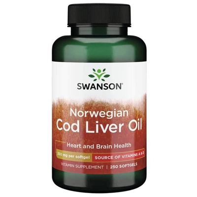 Swanson Cod Liver Oil 350mg 250 Softgels