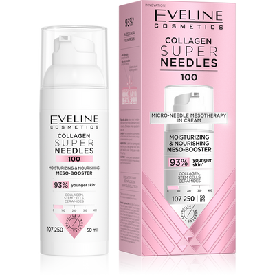 Eveline Super Needles Collagen 100 Moisturizing and Nourishing Meso-Booster for Day and Night 50ml