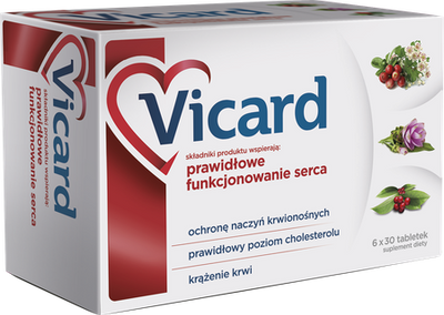 Vicard for Blood Circulation and Heart Functioning Support 180 Tablets