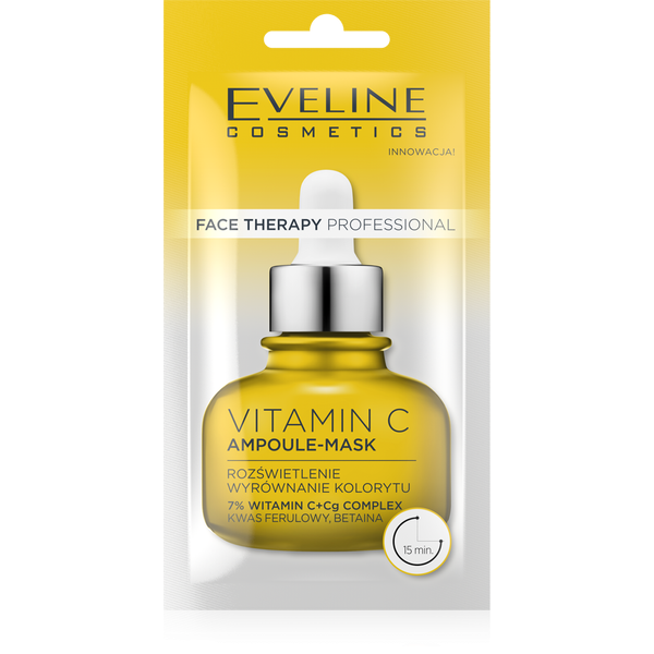 Eveline Face Therapy Professional Ampoule-Mask Vitamin C Illuminating Cream Mask for Gray Skin 8ml