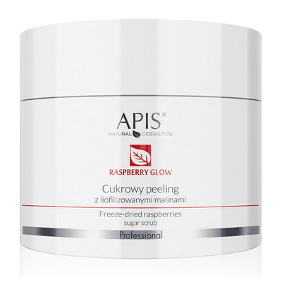 Apis Raspberry Glow Sugar Peeling with Freeze-Dried Raspberries for All Skin Types 220g