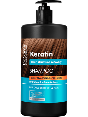Dr Sante Keratin Hair Shampoo with Keratin Arginine and Collagen for Dry Hair 1000ml