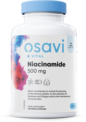 Osavi Niacinamide 500mg 120 vegan caps for nervous system and skin support