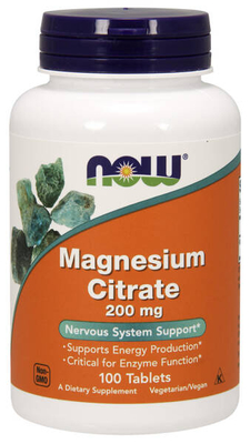 Now Foods Magnesium Citrate 200mg 100 Tablets