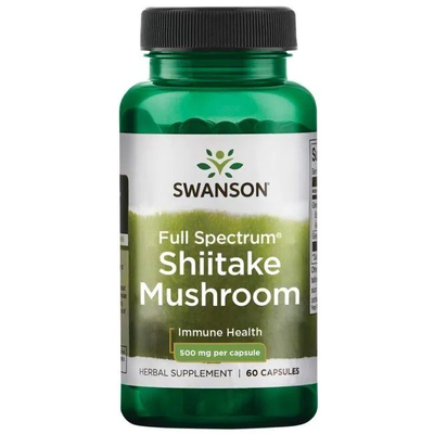 Swanson Full Spectrum Shiitake Mushroom 500mg 60 Capsules