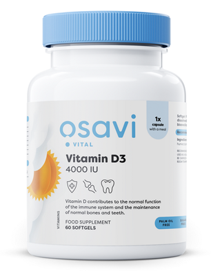 Osavi Vitamin D3 4000 IU 60 softgels for immunity and bone health