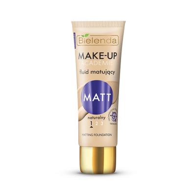 Bielenda Make-Up Academie Matt Mattifying Fluid No. 1 Natural for Combination and Oily Skin 30g