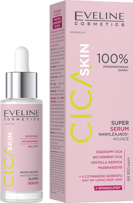 Eveline Cica Skin Super Serum Moisturizing - Soothing for All Skin Types 30ml