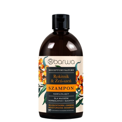 Barwa Recipes of Nature Moisturizing Shampoo Sea Buckthorn Ginseng for Normal to Dry Hair 380ml