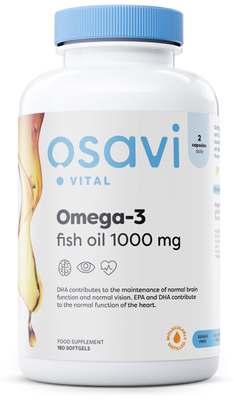Osavi Omega-3 Fish Oil 1000mg 180 softgels for heart and brain support