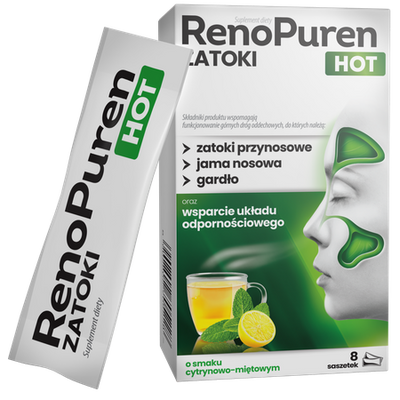RenoPuren Sinus Hot Upper Airway Support 8 Sachets