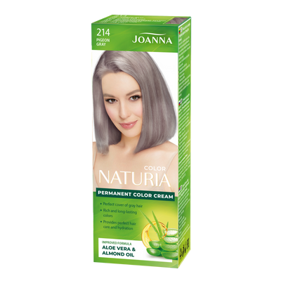 Joanna Naturia Permanent Hair Color Paint Care Shine Dye No, 214 Pigeons Gray 100ml