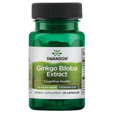 Swanson Ginkgo Biloba Extract 60mg 30 Capsules
