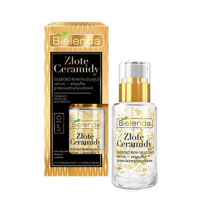 Bielenda Golden Ceramides Deeply Revitalizing Anti Wrinkle Serum Ampoule for Day and Night 15ml