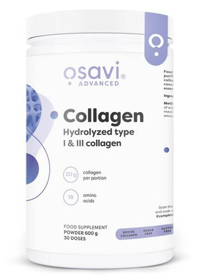 Osavi Collagen Peptides Hydrolyzed Type 1 and 3 600g for Skin and Joints