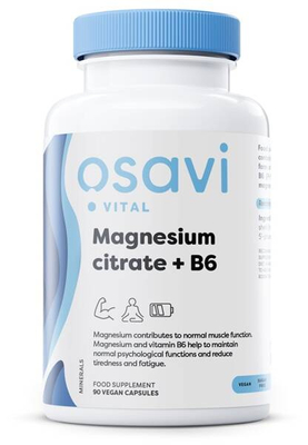 Osavi Magnesium Citrate B6 375mg 4.2mg 90 vcaps for nervous system support