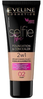 Eveline Selfie Time Foundation Concealer Covering Moisturizing Skin No 02 Ivory 30ml