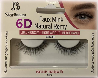 Star Beauty Professional Natural Remy Hair Eyelashes 6D Full Volume and Soft Reusable SEF02