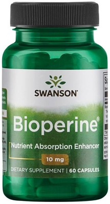 Swanson Bioperine 10mg Supports Metabolism 60 Capsules