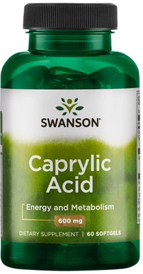 Swanson Caprylic Acid 600mg Supports Gut Microflora Balance 60 Capsules