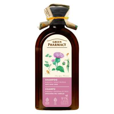 Green Pharmacy Shampoo with Burdock Root Extract and Wheat Protein for Hair with a Tendency to Fall Out 350ml