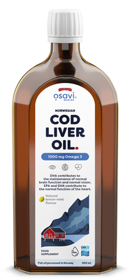 Osavi Norwegian Cod Liver Oil 1000mg Omega 3 500 ml Immunity and Heart Support