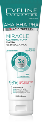 Eveline 3 x Acid Therapy Cleansing Foam for Problematic Skin 140ml