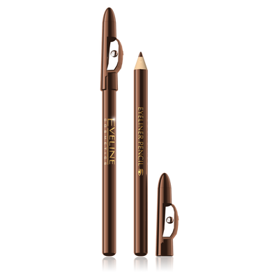 Eveline Eyeliner Pencil Eye Pencil with Sharpener Brown 1 Piece