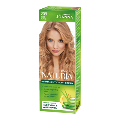 Joanna Naturia Permanent Hair Color Dye Care Shine No. 209 Beige Blonde 100ml