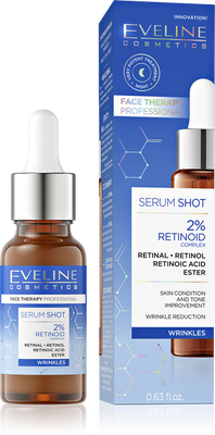 Eveline Face Therapy Professional Serum Shot Wrinkle Reduction Treatment with 2% Retinoid Complex 18ml