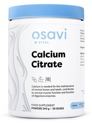 Osavi Calcium Citrate Powder 240g for bone and muscle support