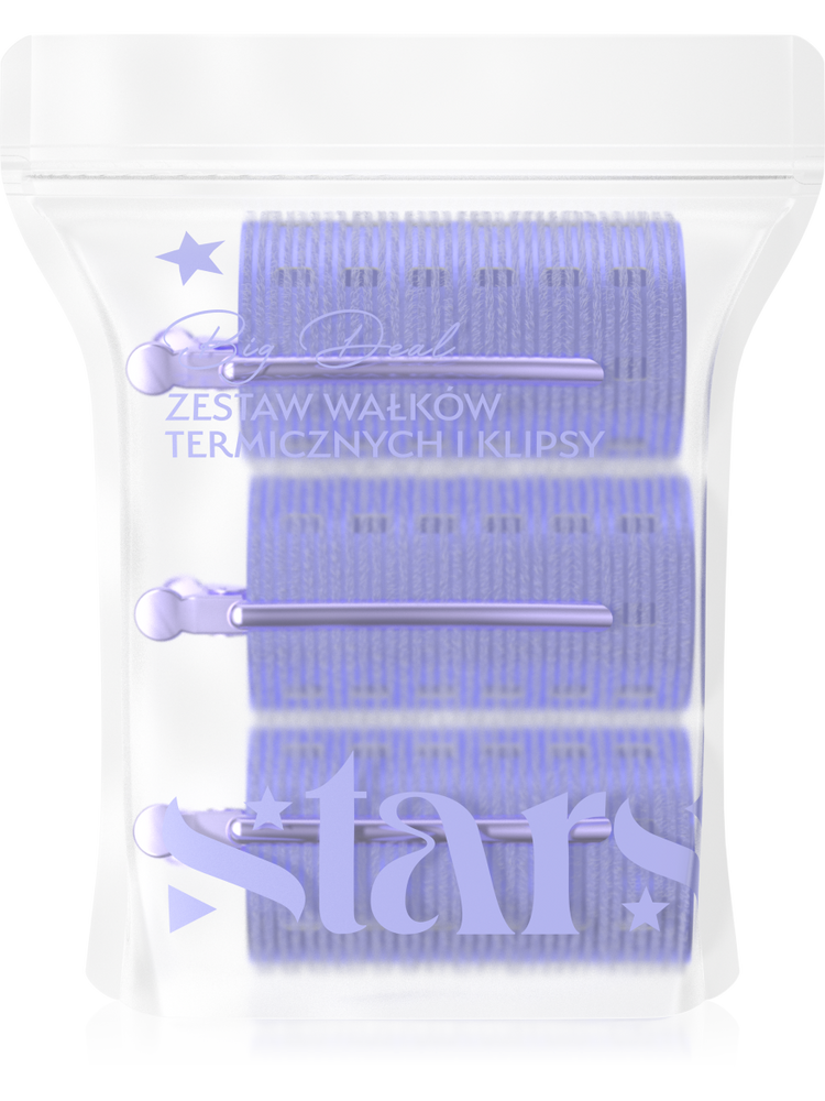 Stars Big Deal Thermal Rollers Set 3pcs 9x5cm and Clips 3pcs