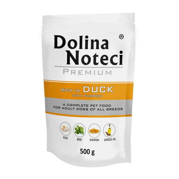 Dolina Noteci Premium Wet Food with Duck and Pumpkin for Adult Dogs of All Breeds 500g