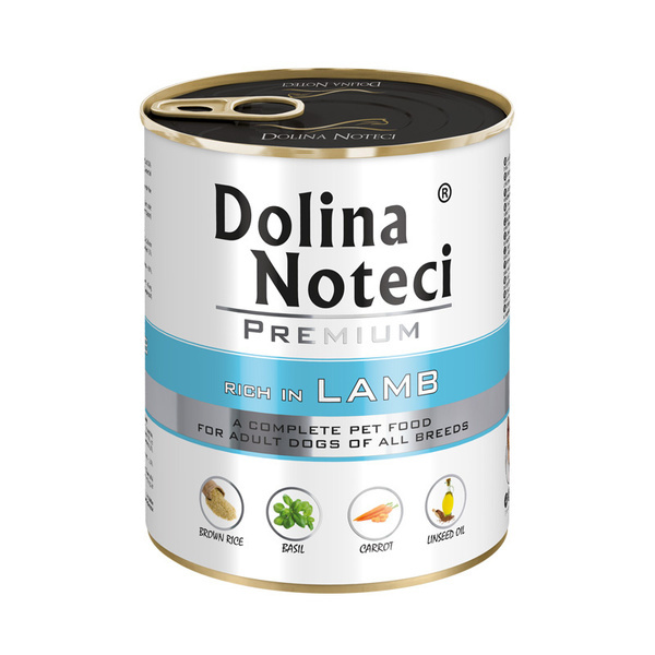 Dolina Noteci Premium Wet Food with Lamb for Adult Dogs of All Breeds 800g