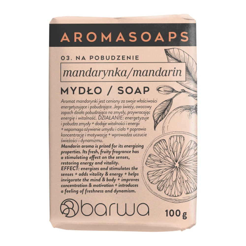 Barwa Aroma Soaps Stimulation Bar Soap Mandarin for Everyday Use 100g