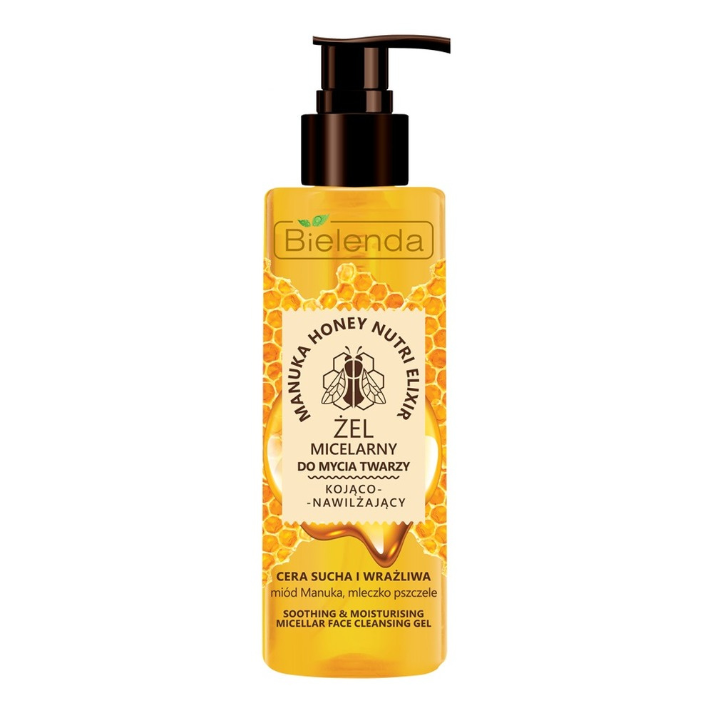 Bielenda Manuka Honey Nutri Elixir Soothing Moisturizing Micellar Face Cleansing Gel 200g