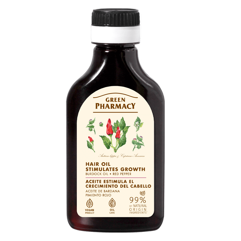 Green Pharmacy Stimulating Burdock Oil with Red Pepper Stimulates Hair Growth 100ml