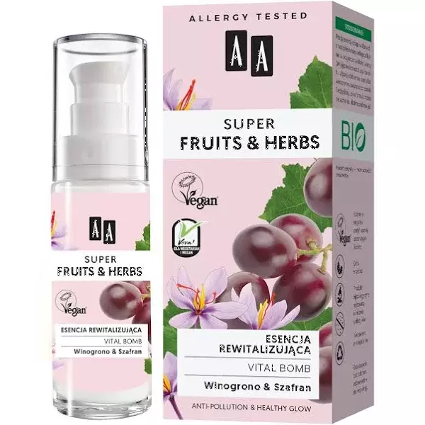 AA Super Fruits & Herbs Natural Essence Revitalizing with Grape and Saffron 30ml